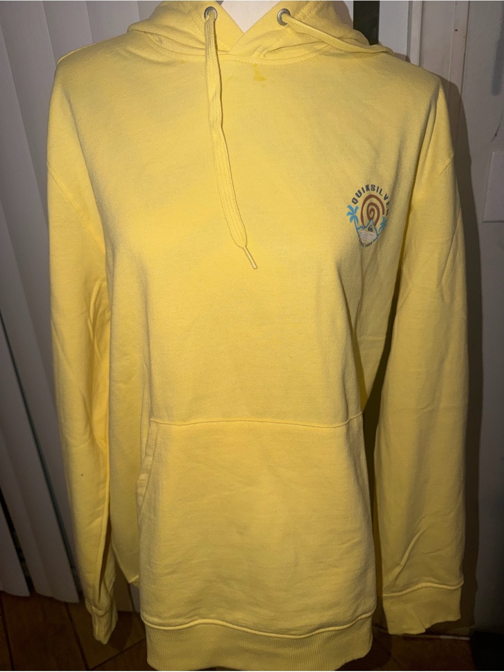 Yellow Hooded Pullover Sweatshirt - Casual ladies Hoodie large NWT